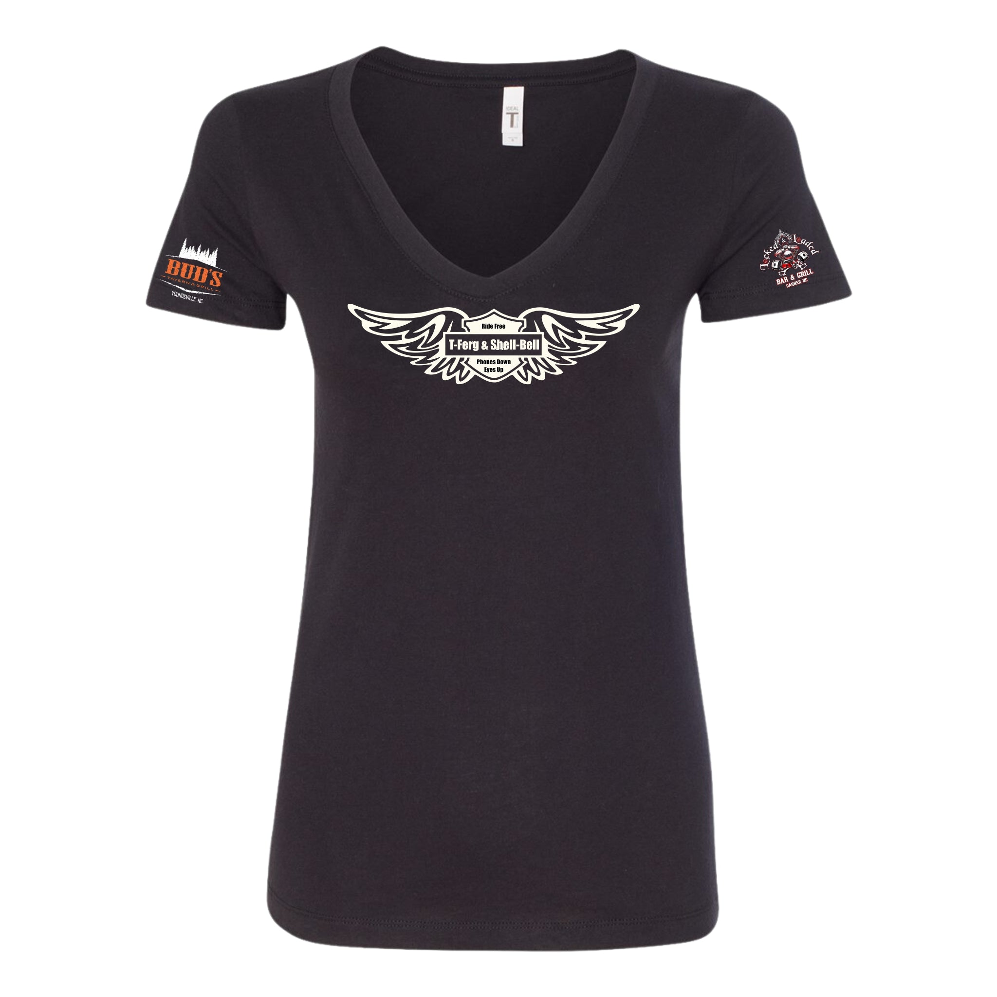 Harley Wings Women's V-Neck Short Sleeve Tee