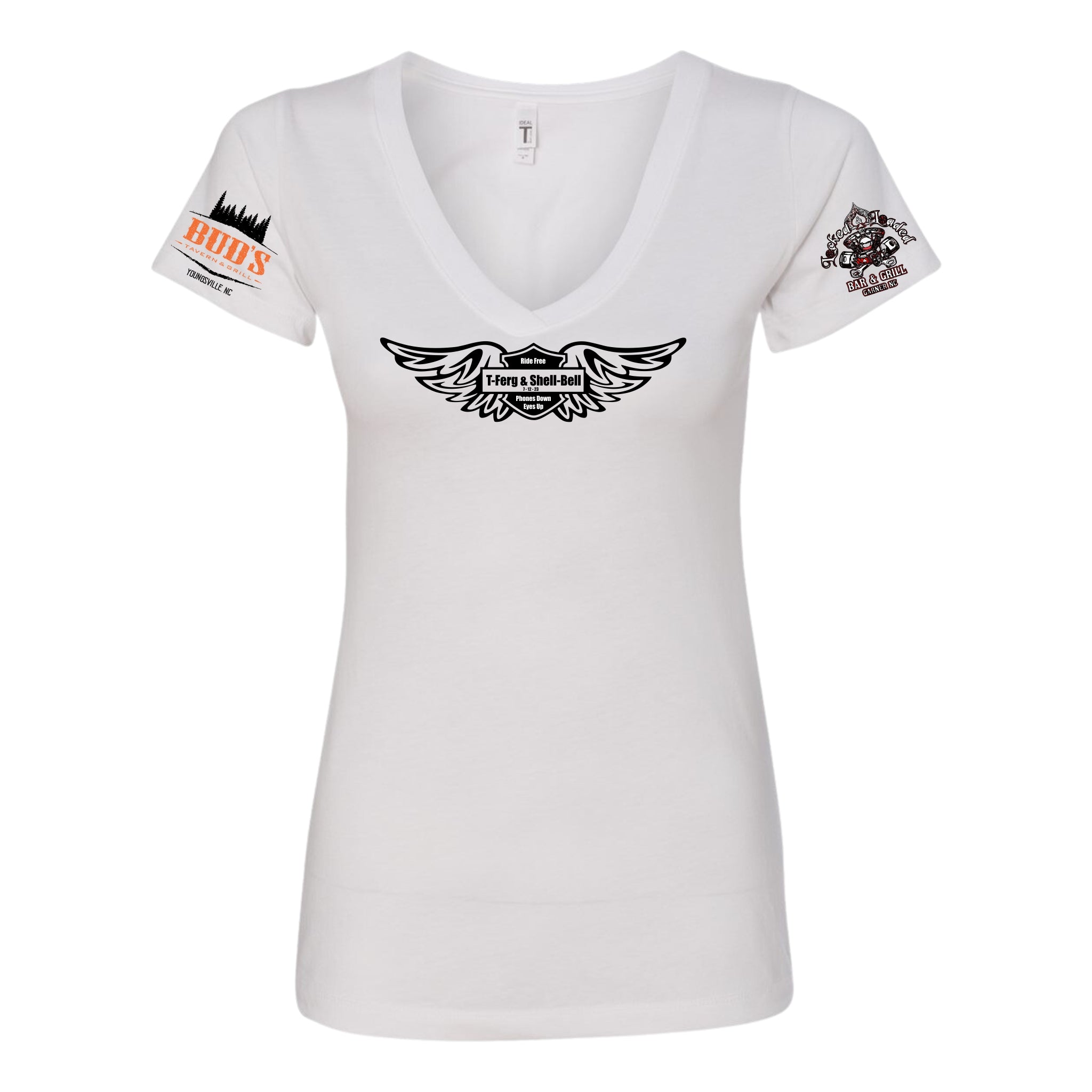 Harley Wings Women's V-Neck Short Sleeve Tee